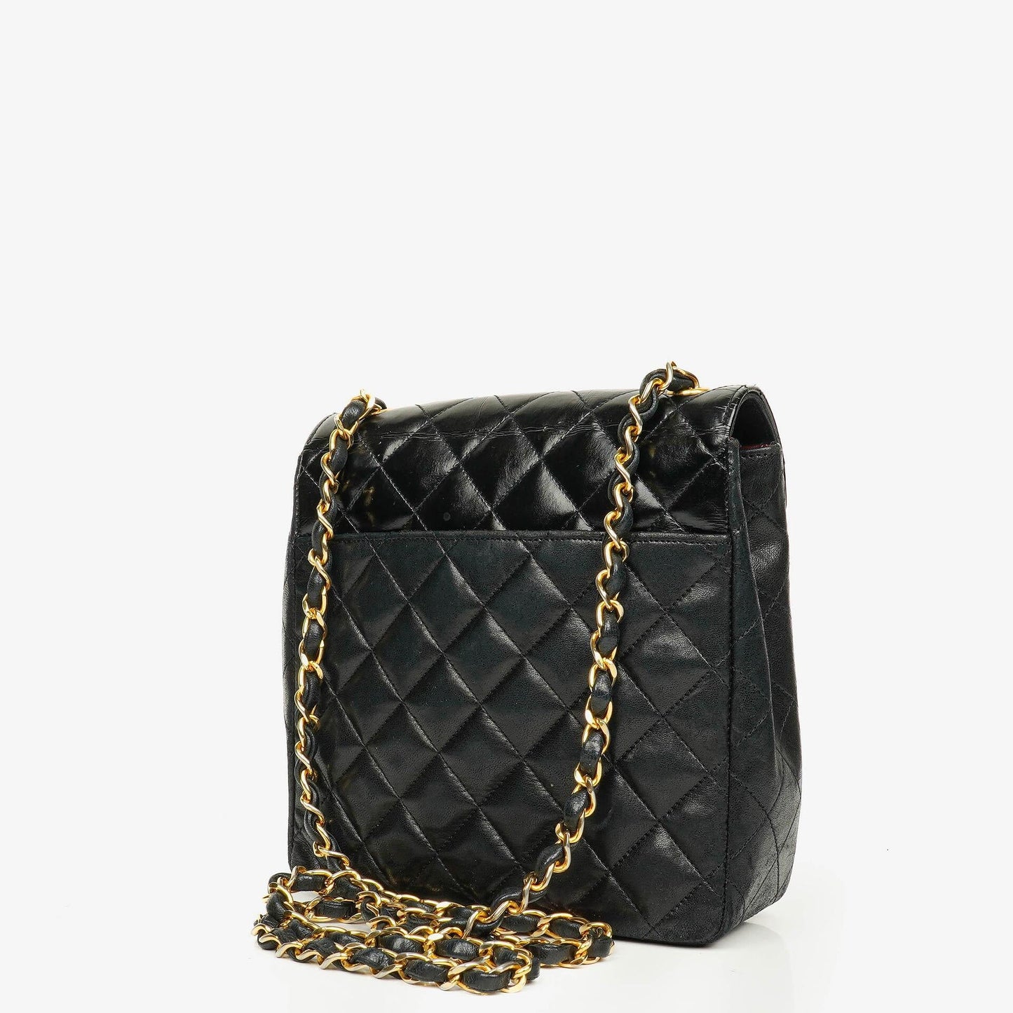 Chanel Black Quilted Leather Square Single Flap Bag