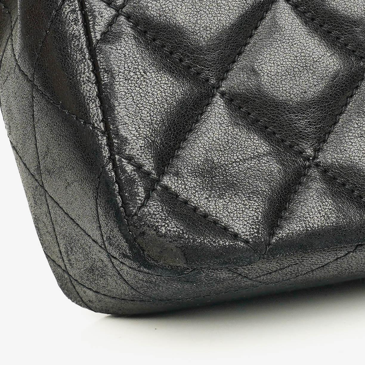 Chanel Black Quilted Leather Square Single Flap Bag