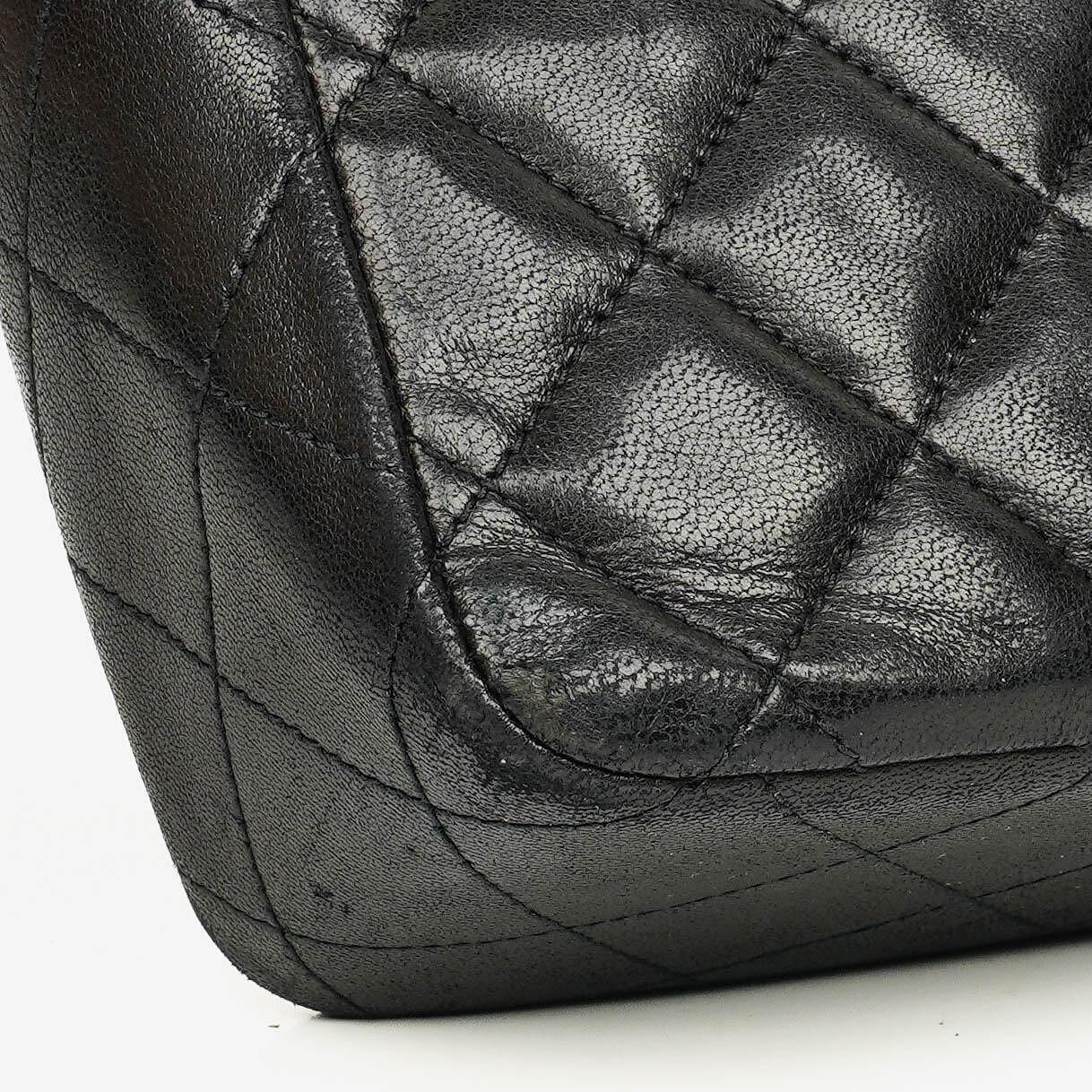 Chanel Black Quilted Leather Square Single Flap Bag