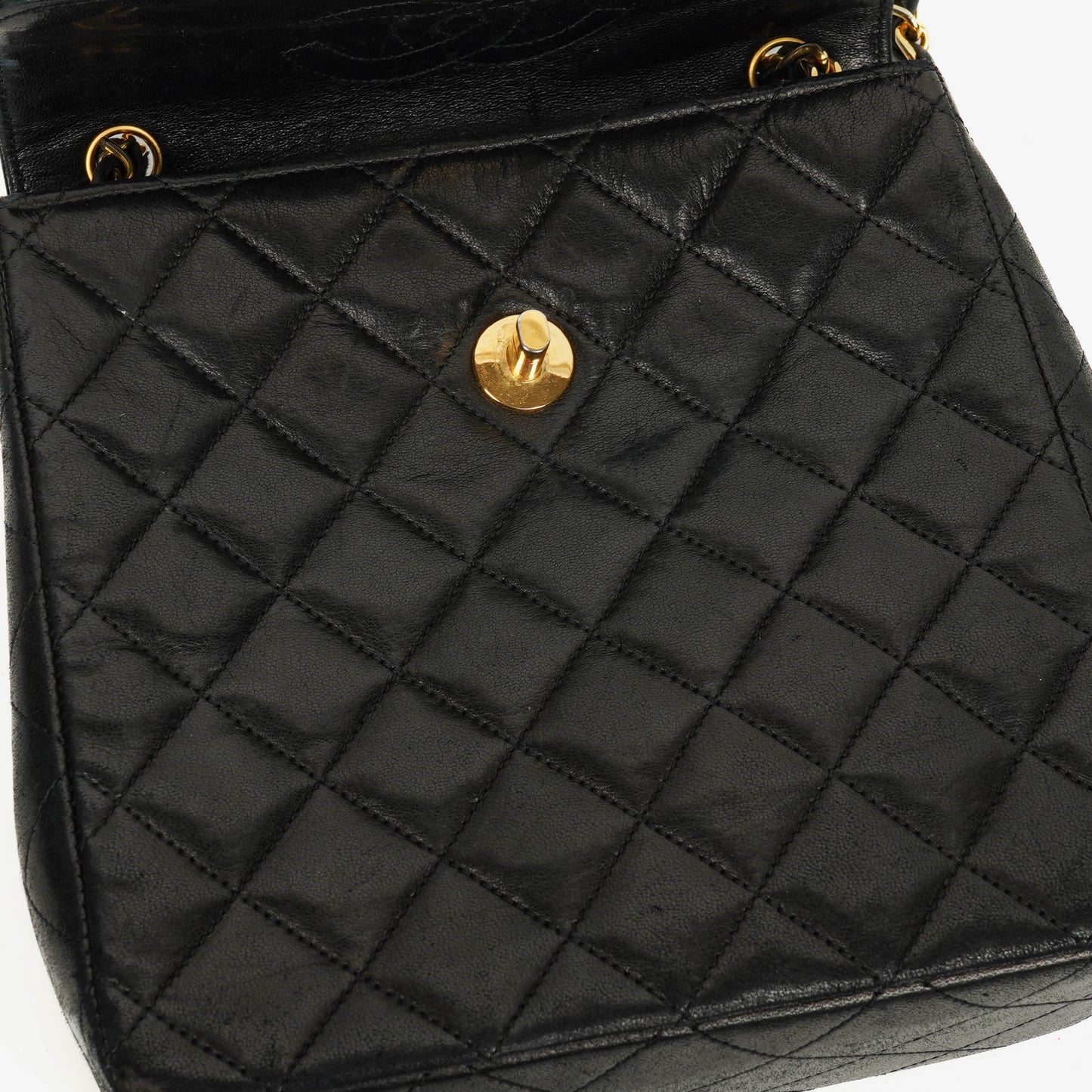 Chanel Black Quilted Leather Square Single Flap Bag