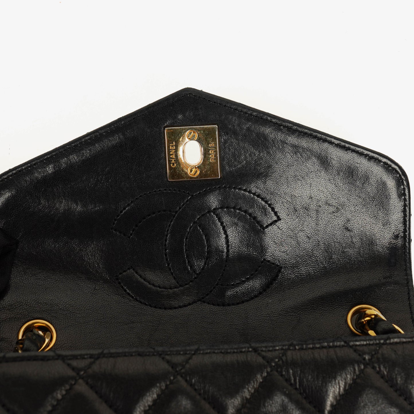 Chanel Black Quilted Leather Square Single Flap Bag