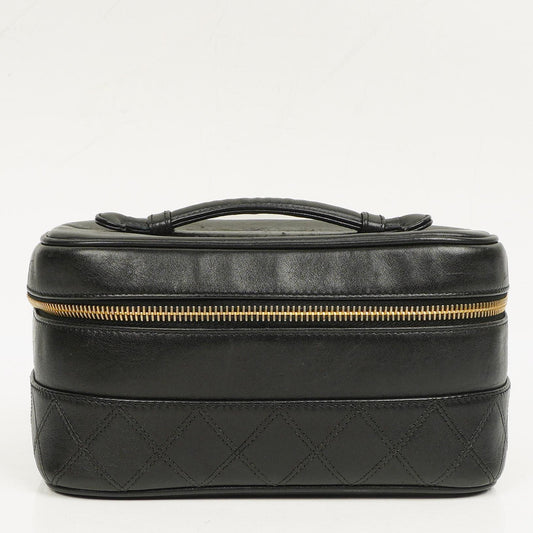Chanel Black Quilted Leather Vanity Case