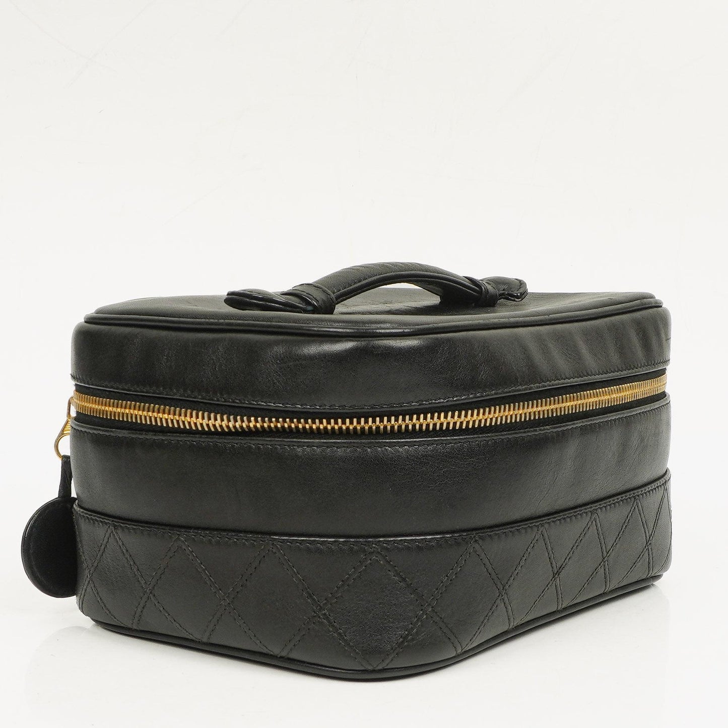 Chanel Black Quilted Leather Vanity Case