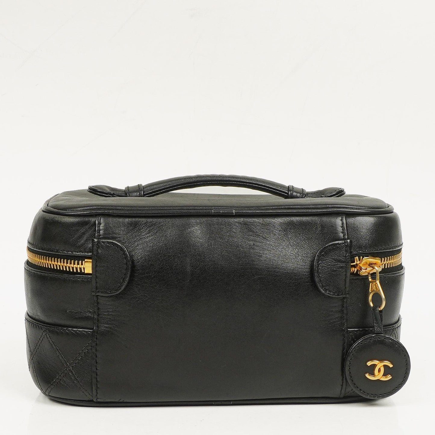 Chanel Black Quilted Leather Vanity Case
