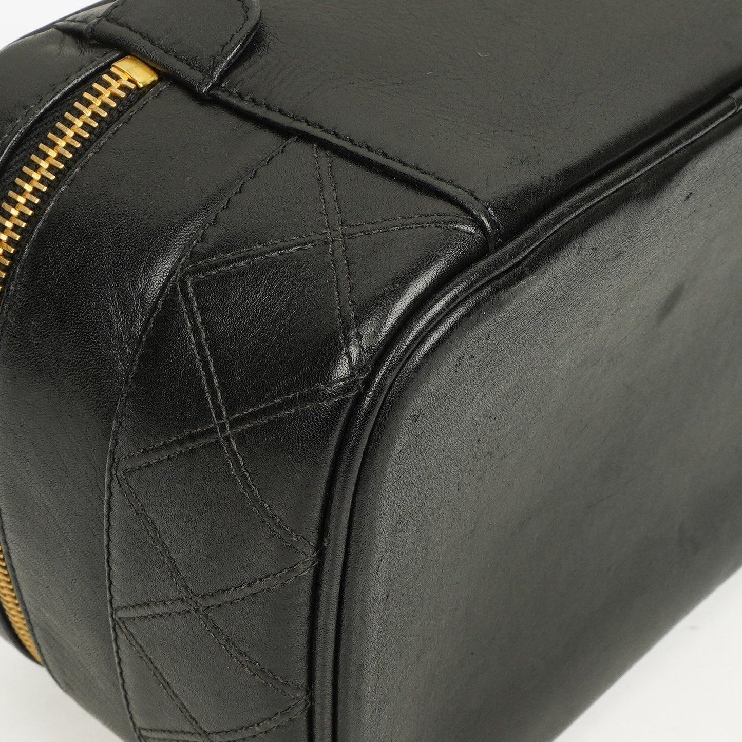 Chanel Black Quilted Leather Vanity Case