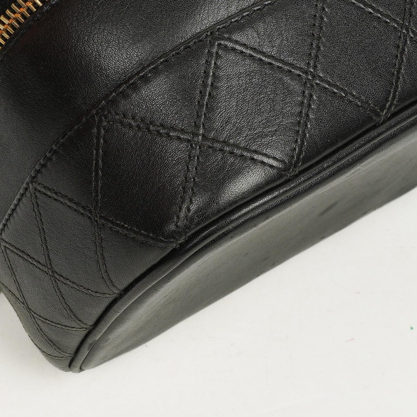 Chanel Black Quilted Leather Vanity Case