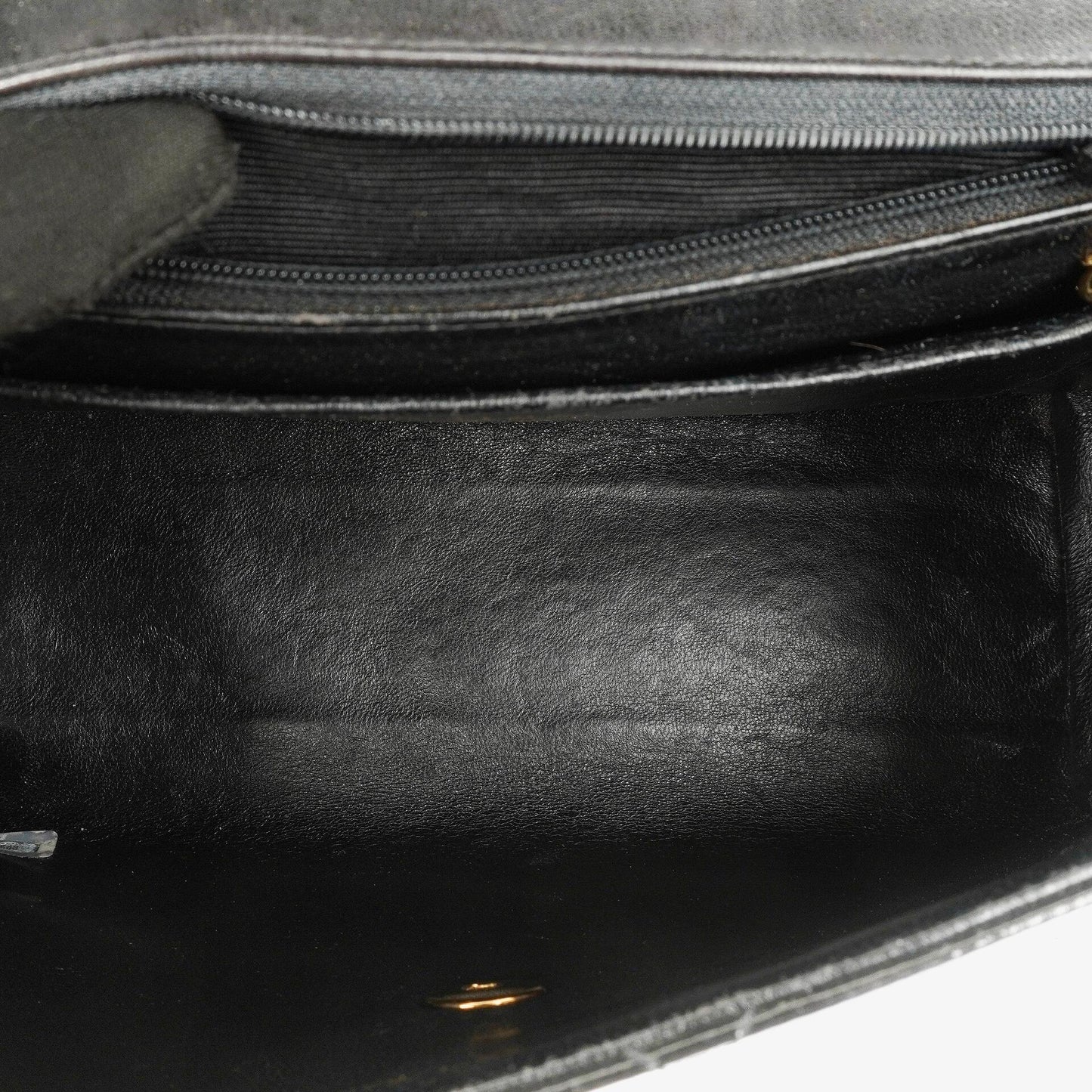 Chanel Black Quilted Patent Leather CC Flap Double Chain Bag
