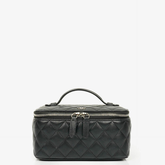 Chanel Black Quilted Vanity Case