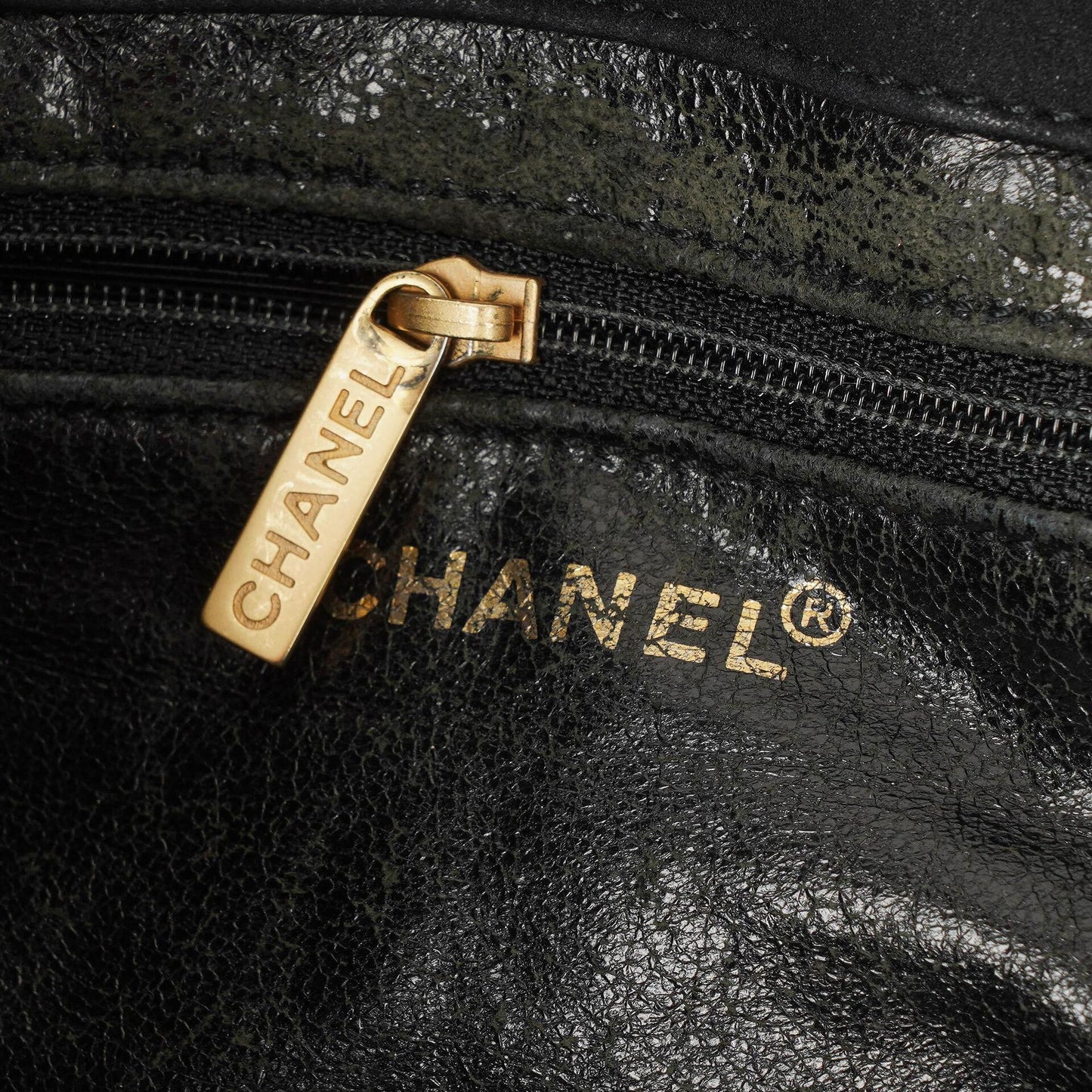 Chanel Black Suede Stitched Chocolate Bar Drawstring Tote Bag