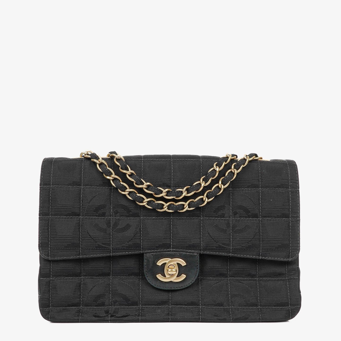 Chanel Black Travel Line Chocolate Bar Single Flap Bag