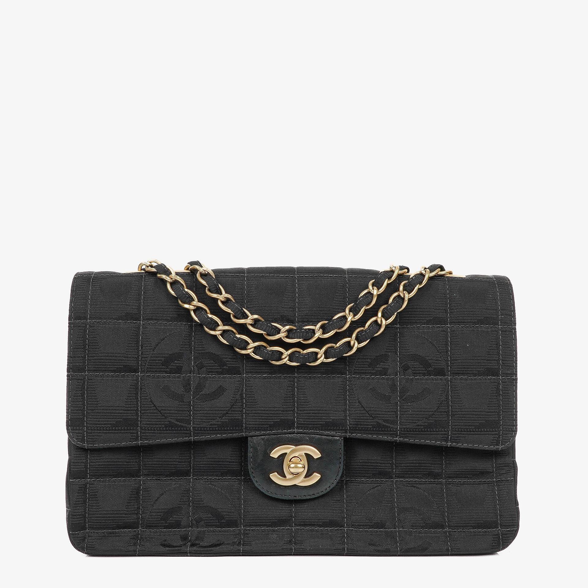 Chanel Black Travel Line Chocolate Bar Single Flap Bag