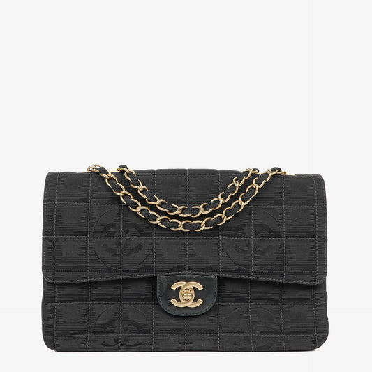 Chanel Black Travel Line Chocolate Bar Single Flap Bag