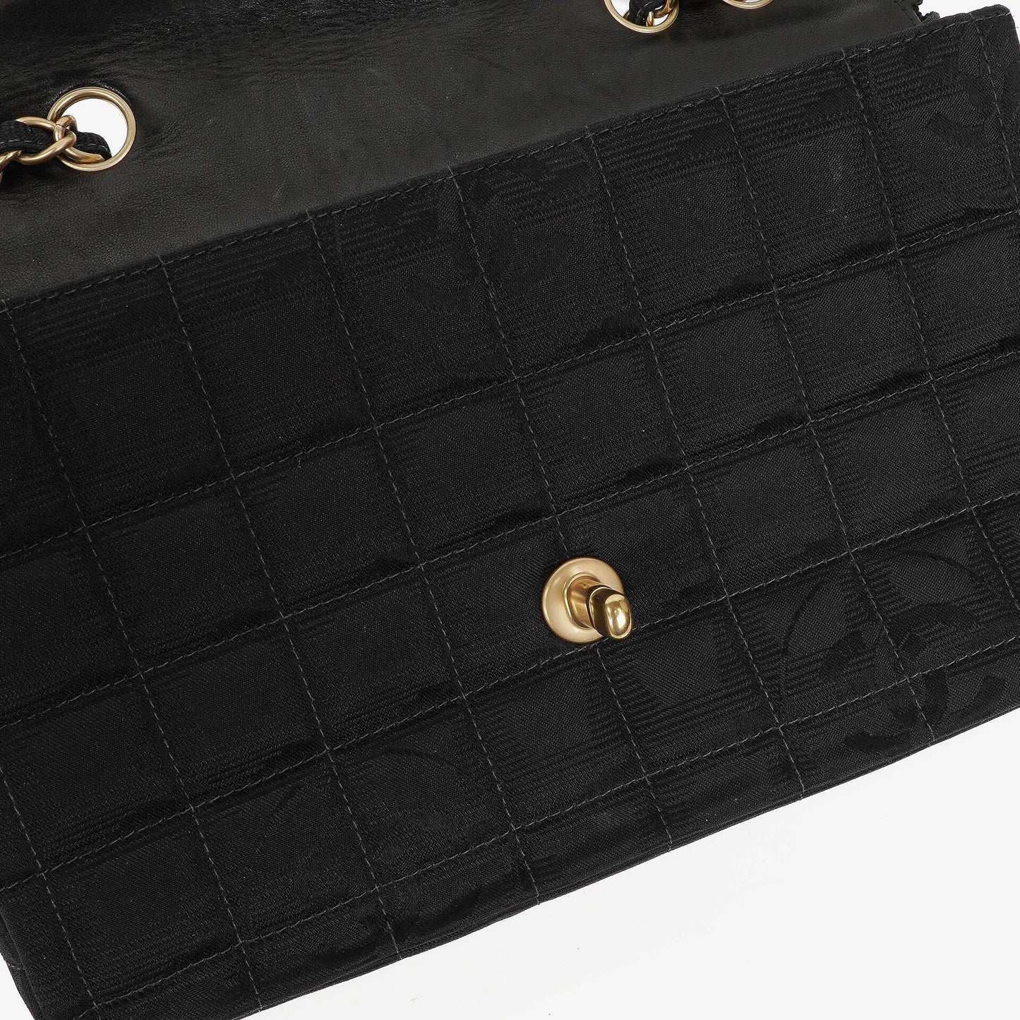 Chanel Black Travel Line Chocolate Bar Single Flap Bag