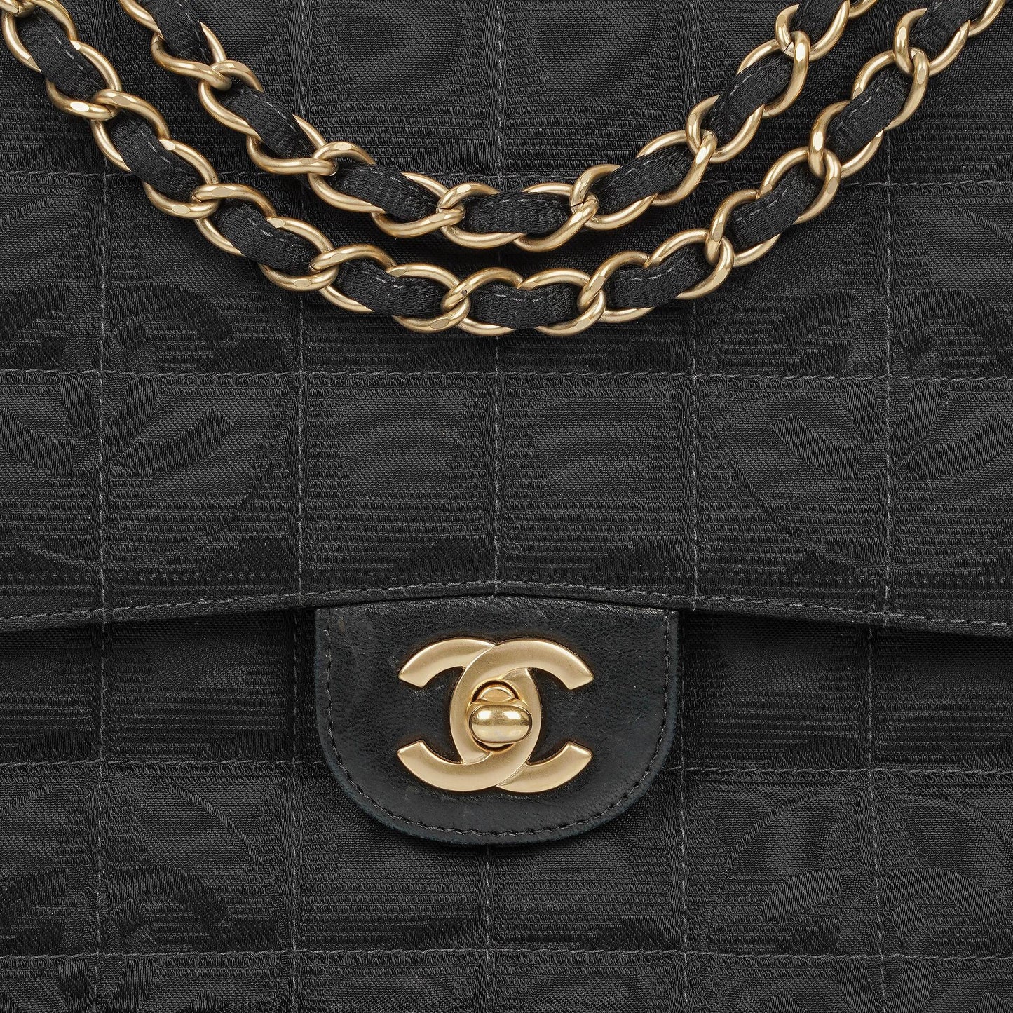 Chanel Black Travel Line Chocolate Bar Single Flap Bag