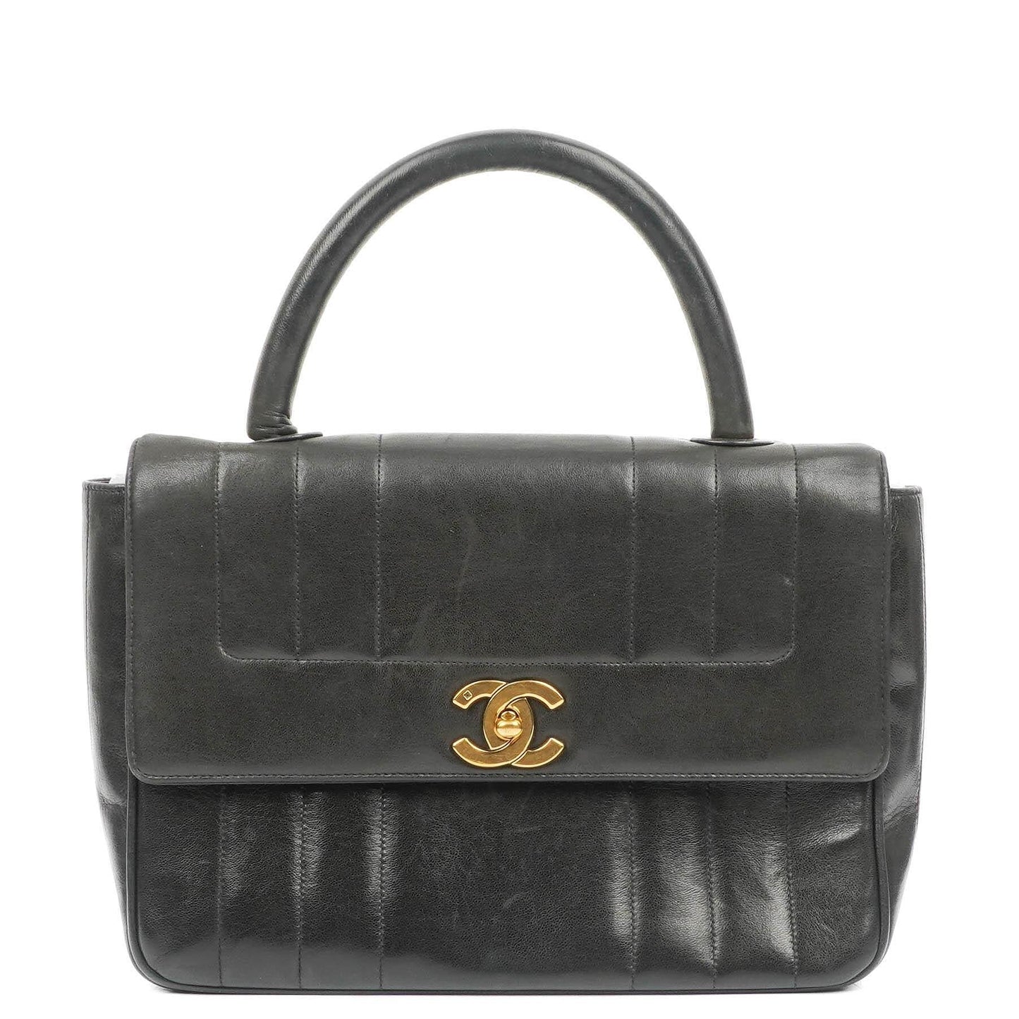 Chanel Black Vertical Quilted Lambskin Kelly Flap Bag