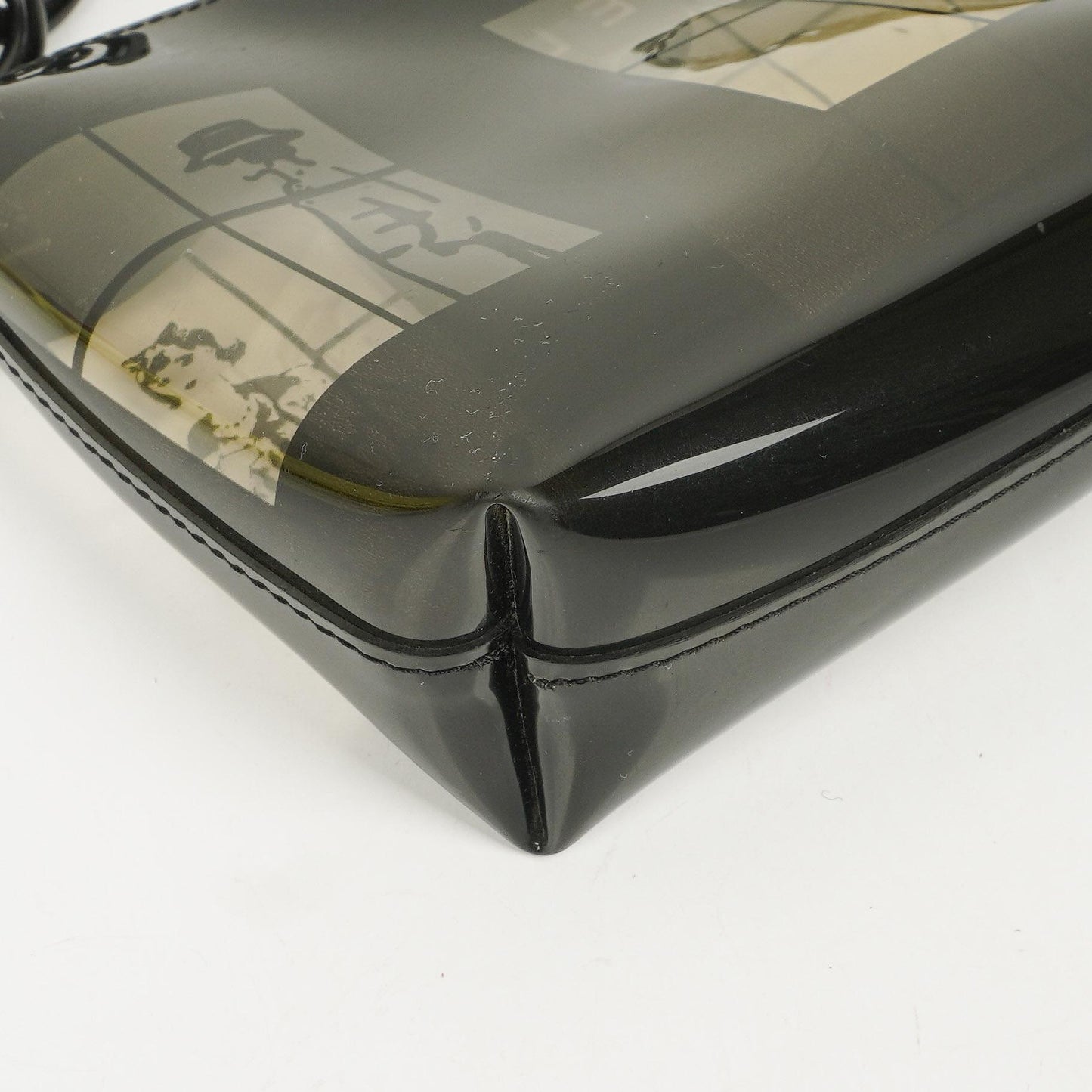 Chanel Black Vinyl Maison Window Print Shoulder Bag, 2003-2004