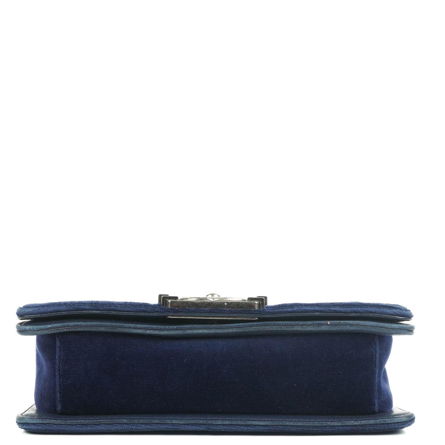 Chanel Small Boy Flap Bag Blue Velvet Ruthenium Hardware
