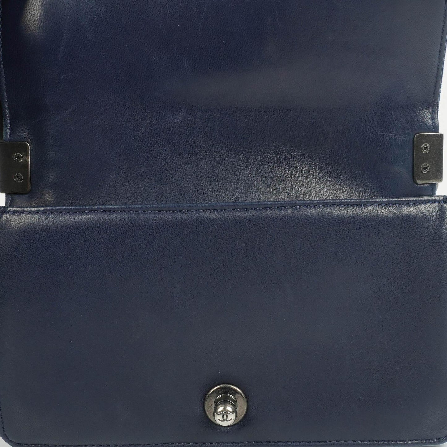 Chanel Small Boy Flap Bag Blue Velvet Ruthenium Hardware