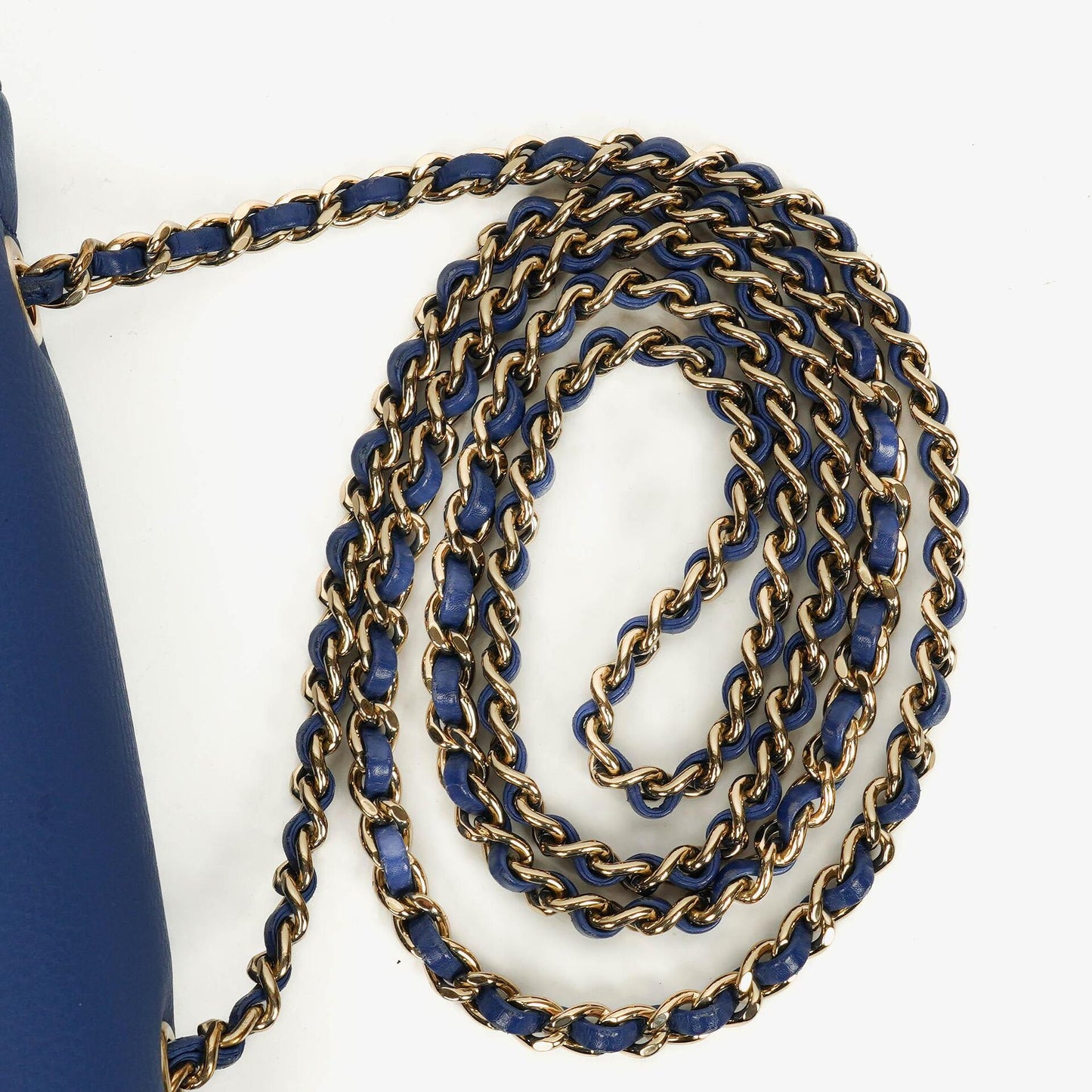 Chanel Blue Small Chevron Leather Envelope Flap Bag