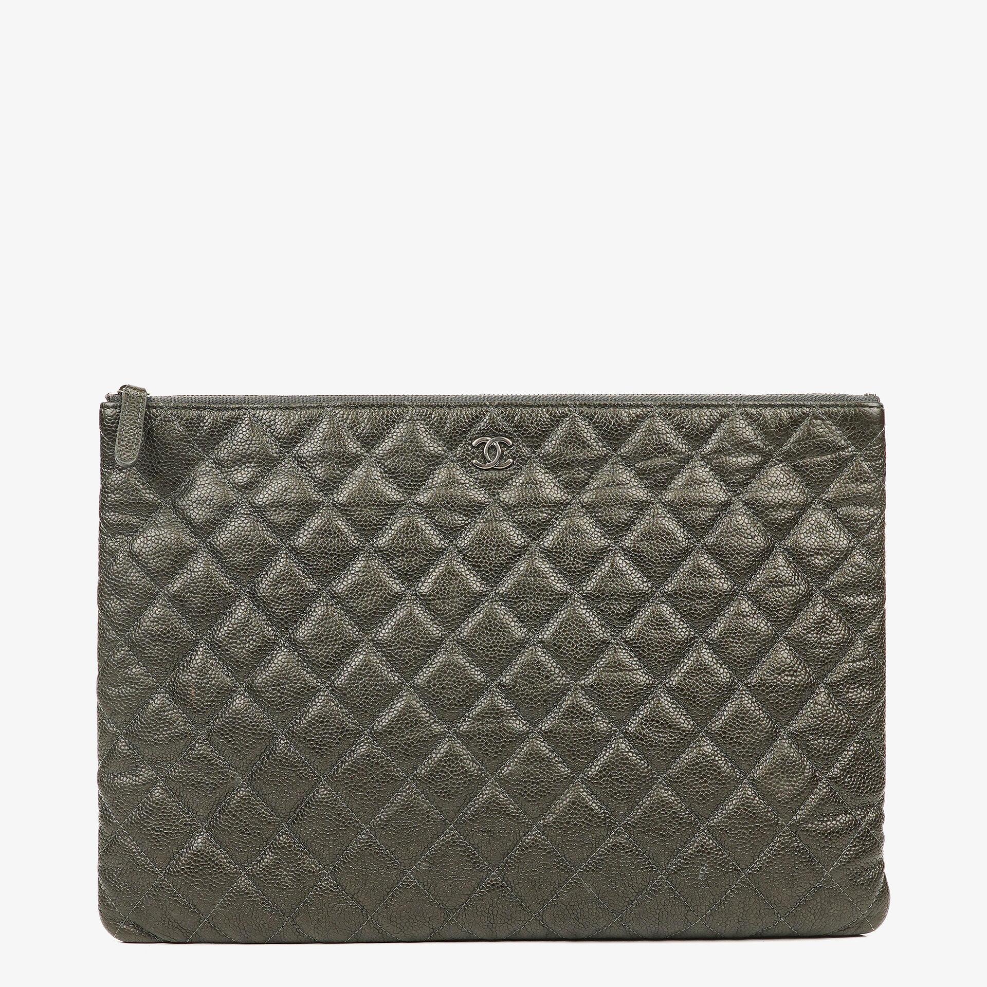 Chanel Boy Cosmetic Case Large Metallic Caviar Quilted