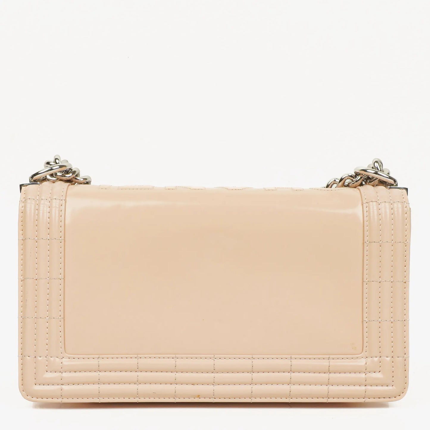 Chanel Boy Flap Bag in Beige Patent Leather