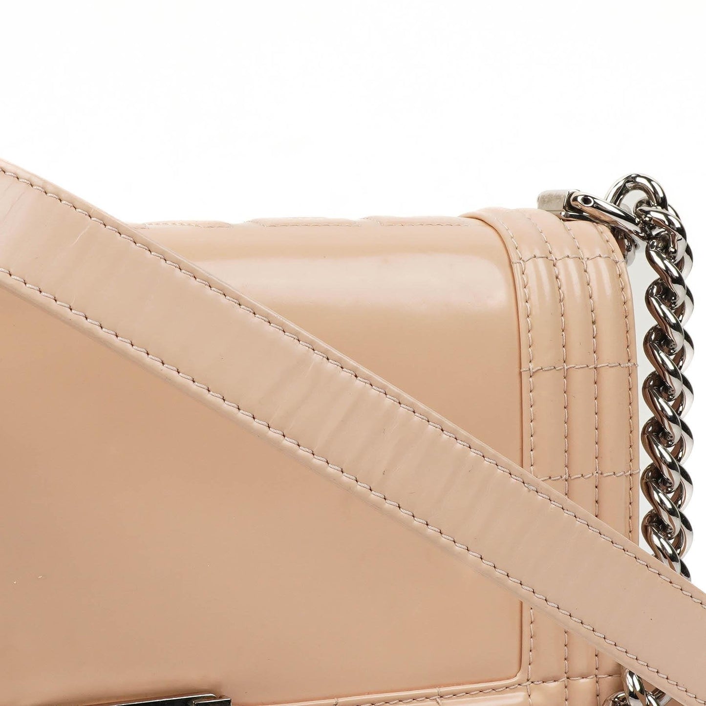 Chanel Boy Flap Bag in Beige Patent Leather