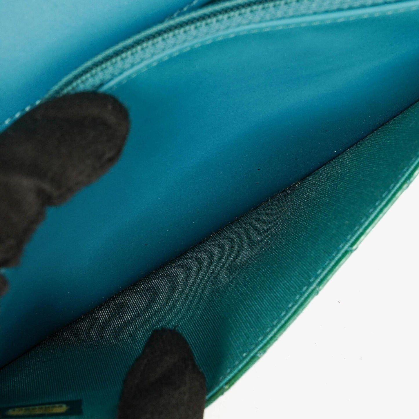 Chanel Boy Wallet On Chain Bag Turquoise Patent Leather Silver-Tone Hardware