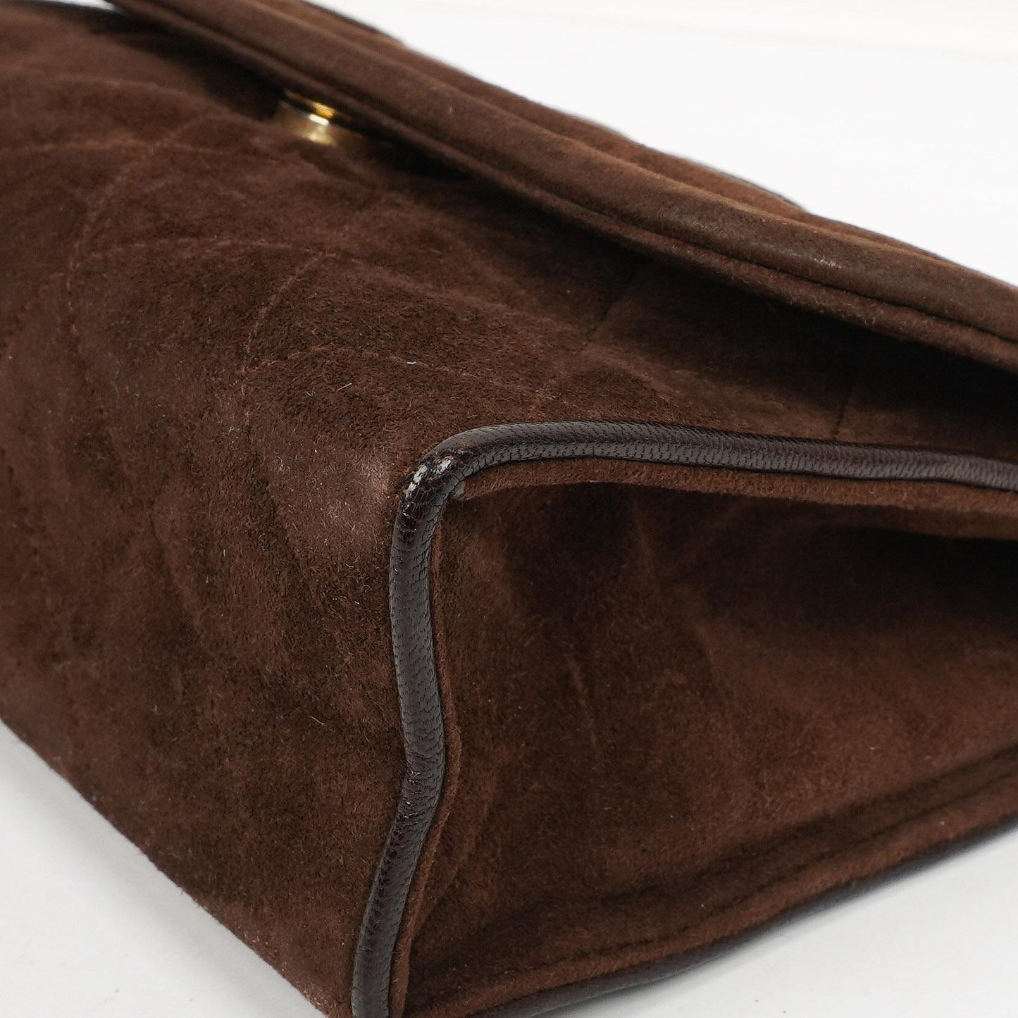 Chanel Brown Quilted Suede Tassel Flap Bag, 1989-1991