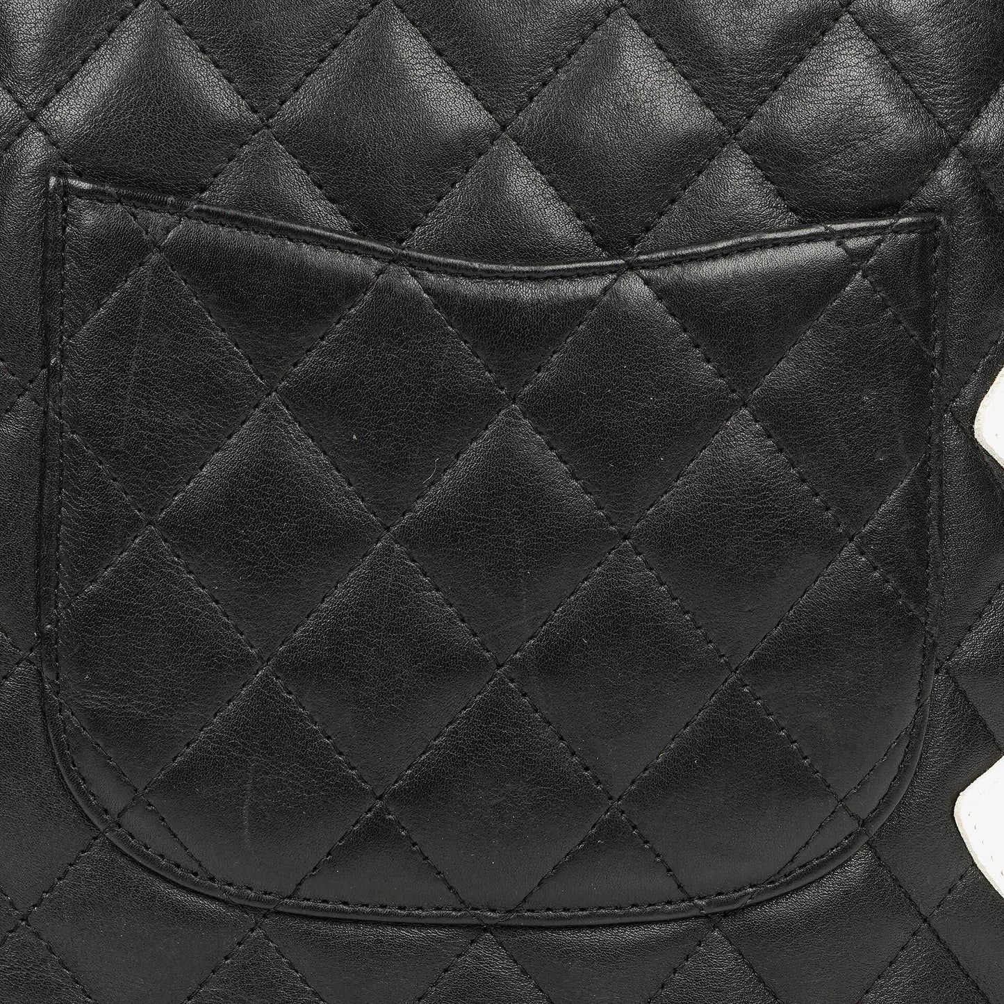 Chanel Cambon Black Leather Quilted Medium Messenger Bag