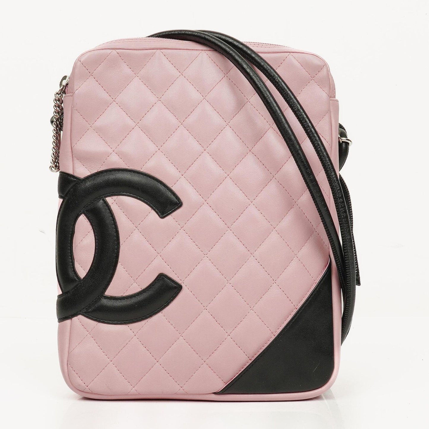 Chanel Cambon Pink Leather Quilted Medium Messenger Bag