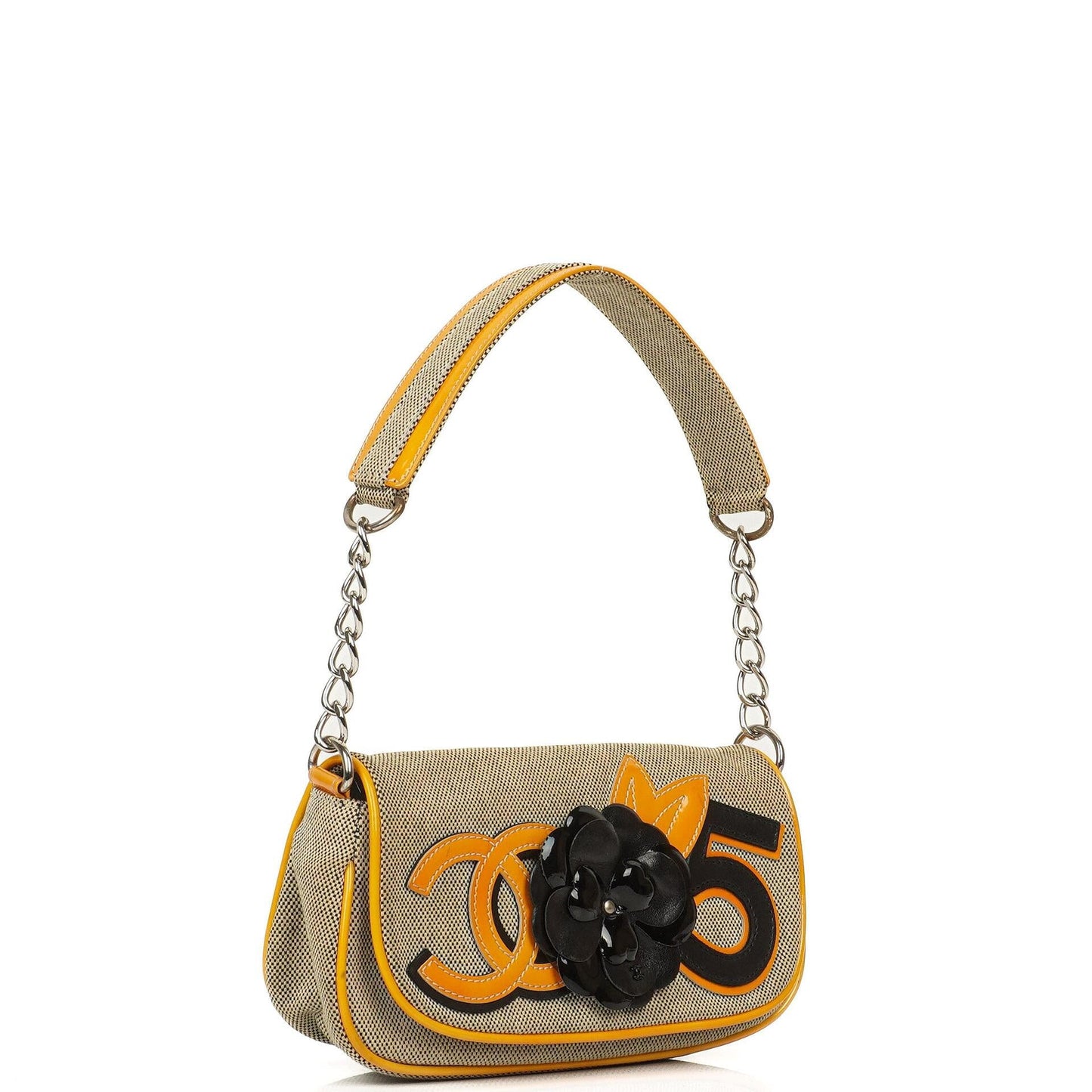 Chanel Camellia No. 5 CC Canvas Flap Bag