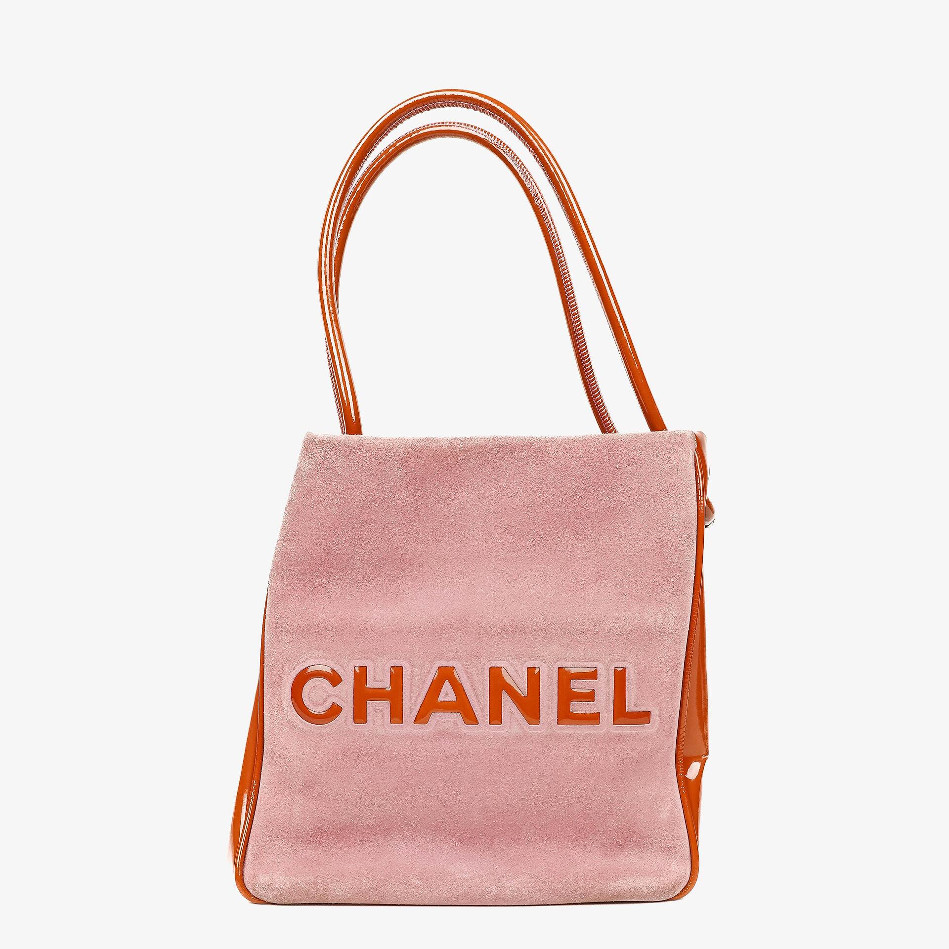 Chanel Camellia Pink Suede And Patent Leather Tote Bag