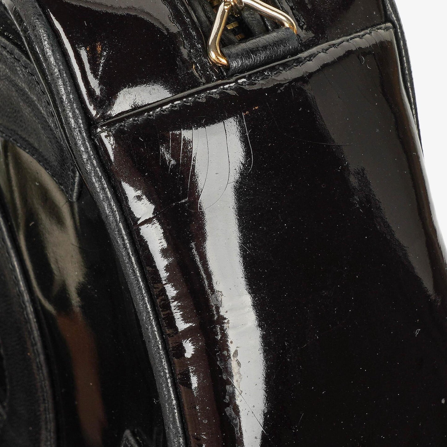 Chanel Camera CC Small Black Patent Leather Tassel Shoulder Bag
