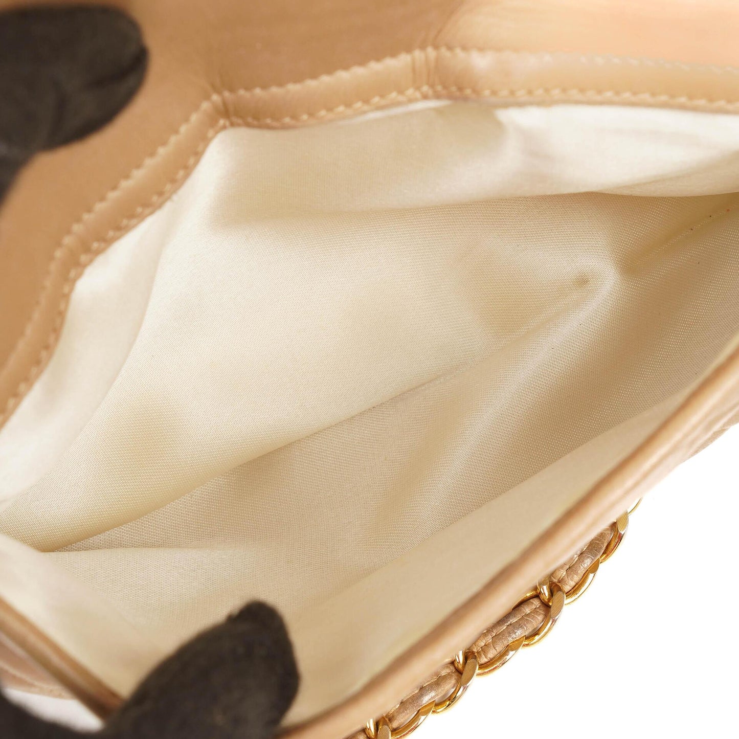 Chanel Camera Tassel CC Beige Quilted Lambskin Bag