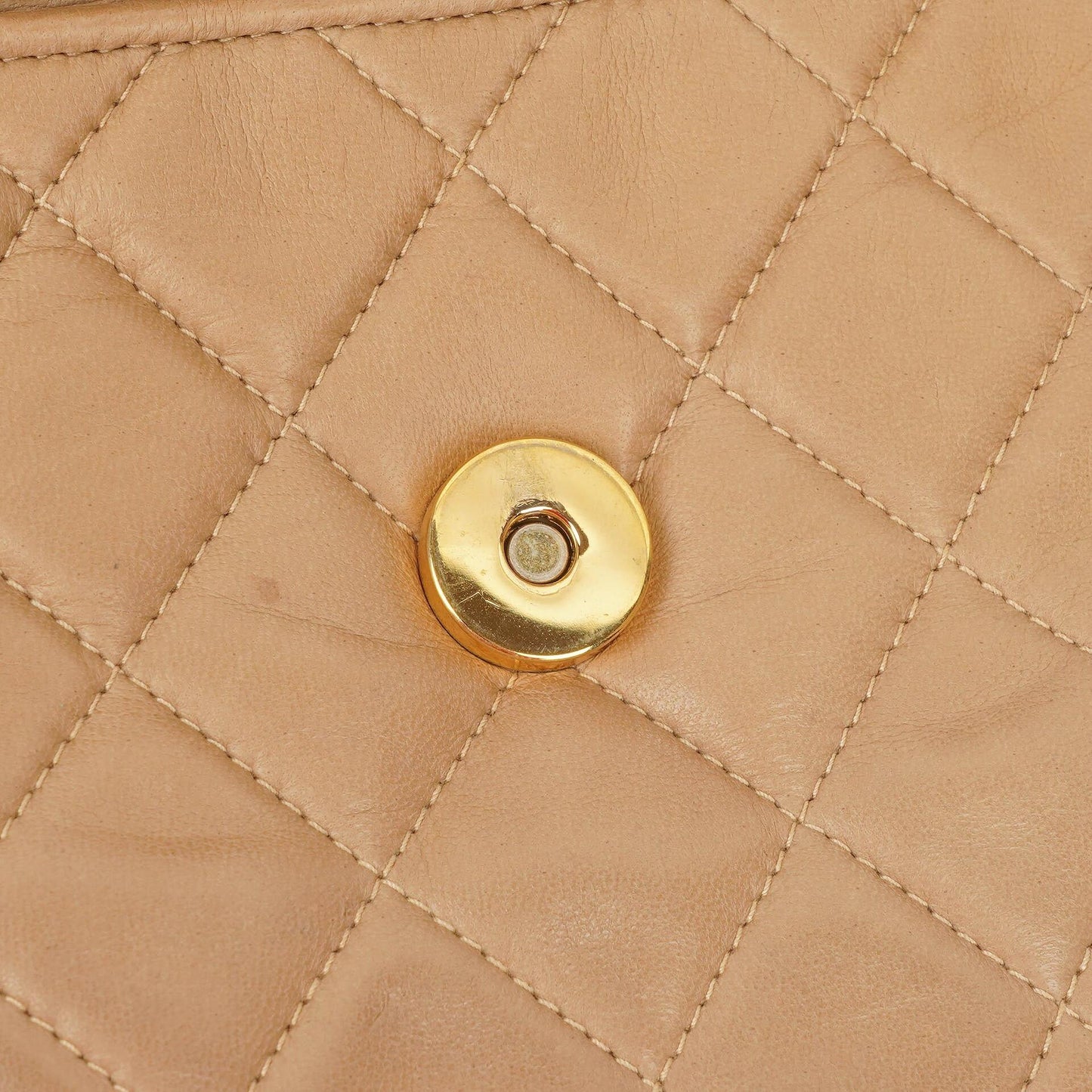 Chanel Camera Tassel CC Beige Quilted Lambskin Bag