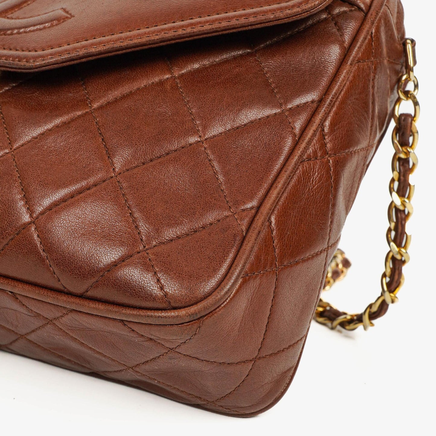 Chanel Camera Tassel CC Brown Quilted Lambskin Bag