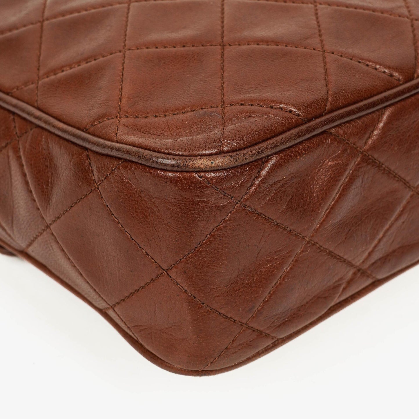 Chanel Camera Tassel CC Brown Quilted Lambskin Bag