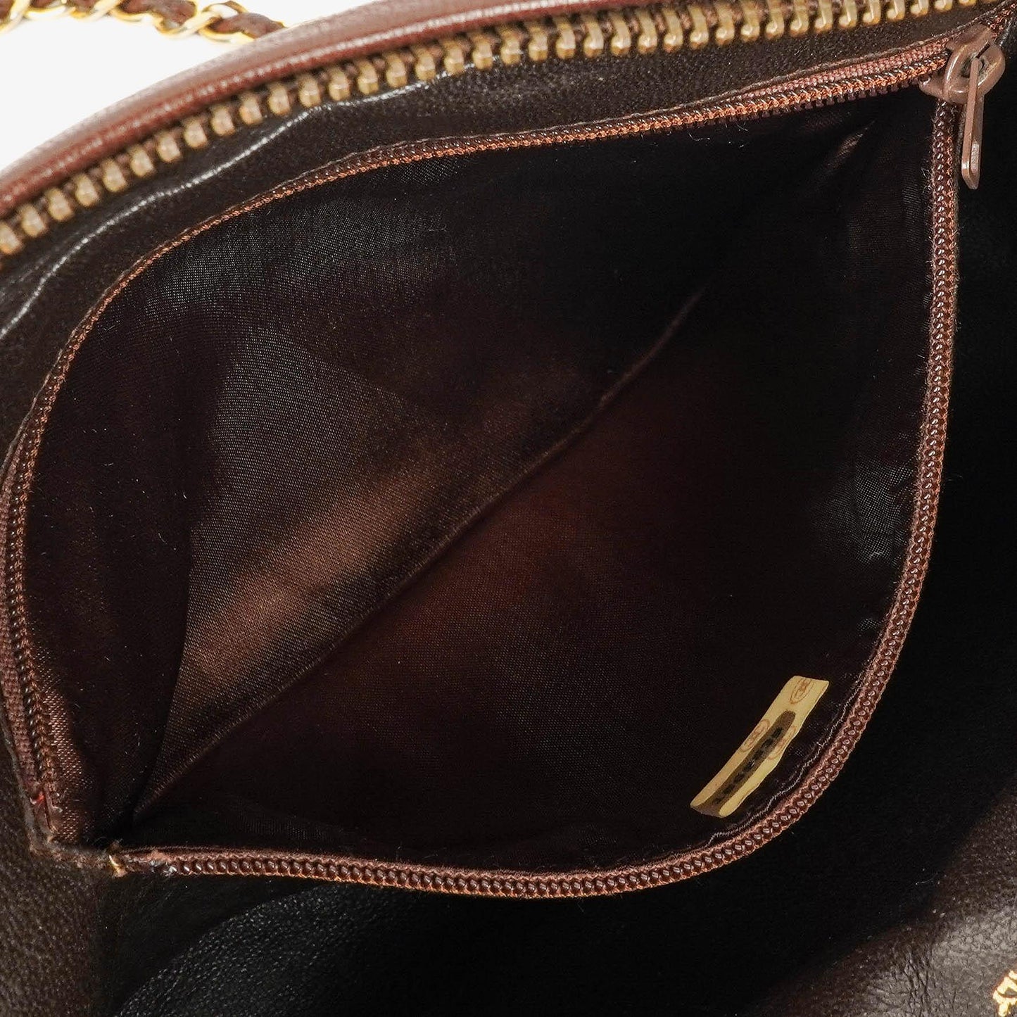 Chanel Camera Tassel CC Brown Quilted Lambskin Bag