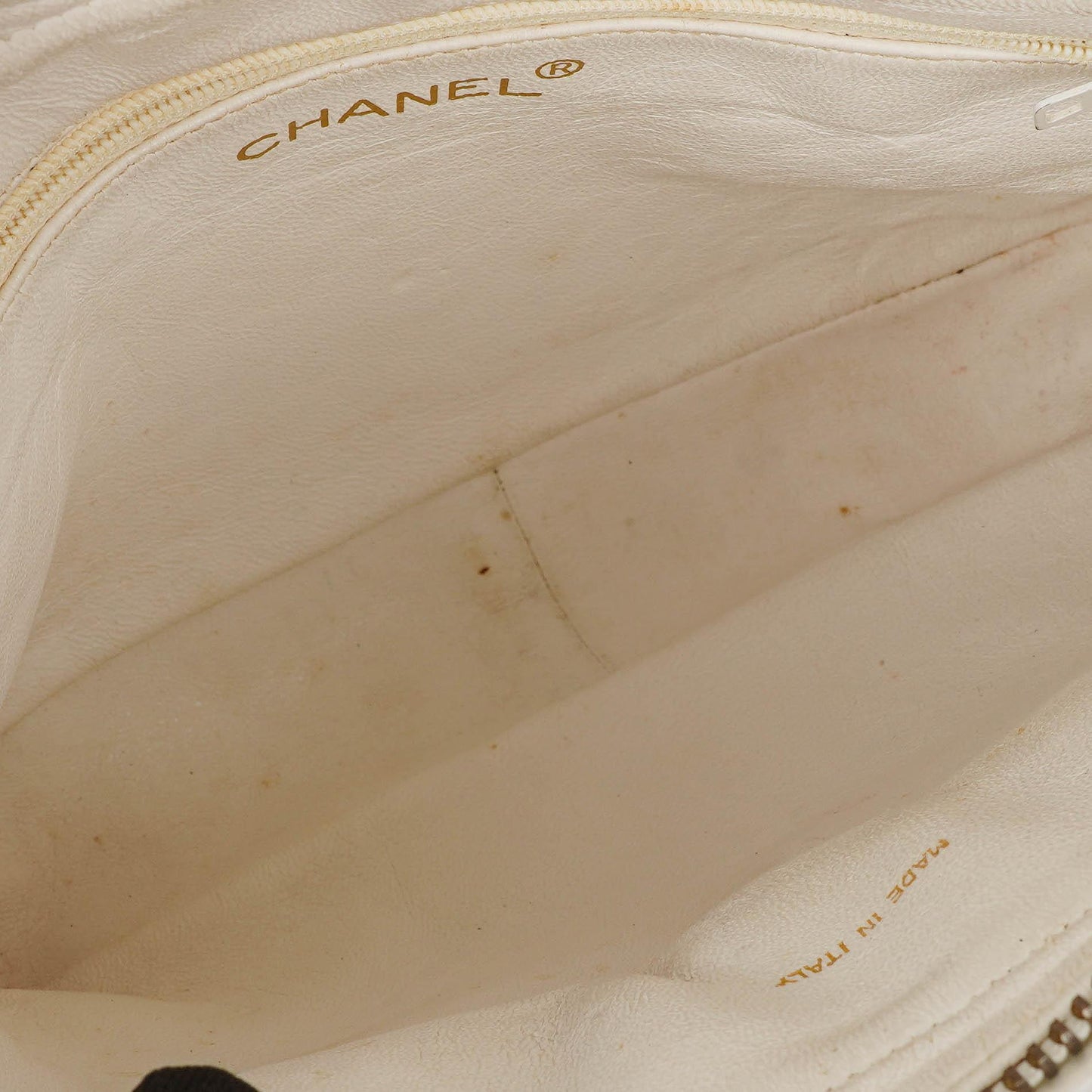 Chanel Camera Tassel CC White Quilted Lambskin Bag