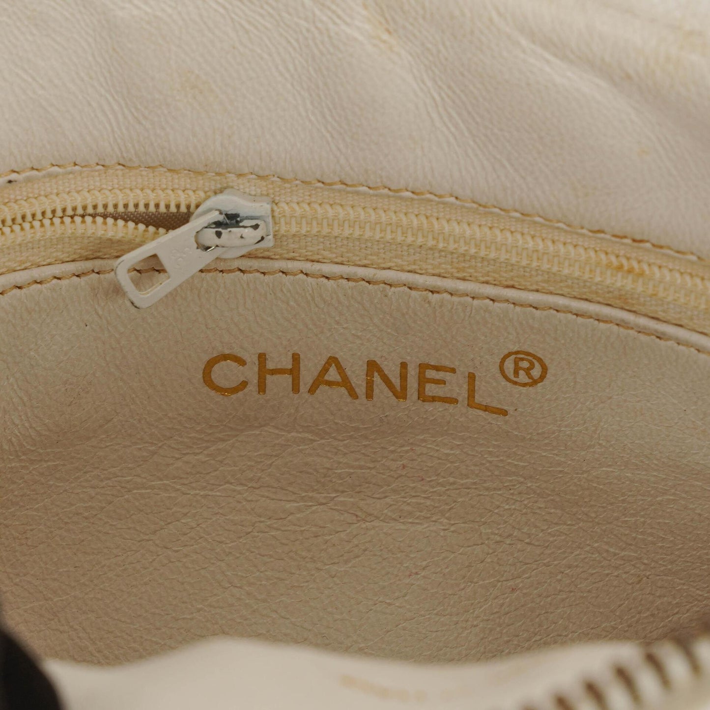 Chanel Camera Tassel CC White Quilted Lambskin Bag