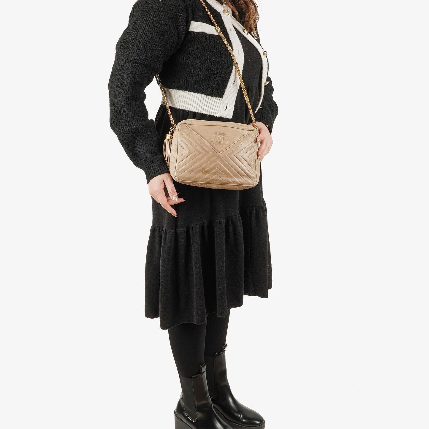 Chanel Camera Tassel Leather Crossbody Bag