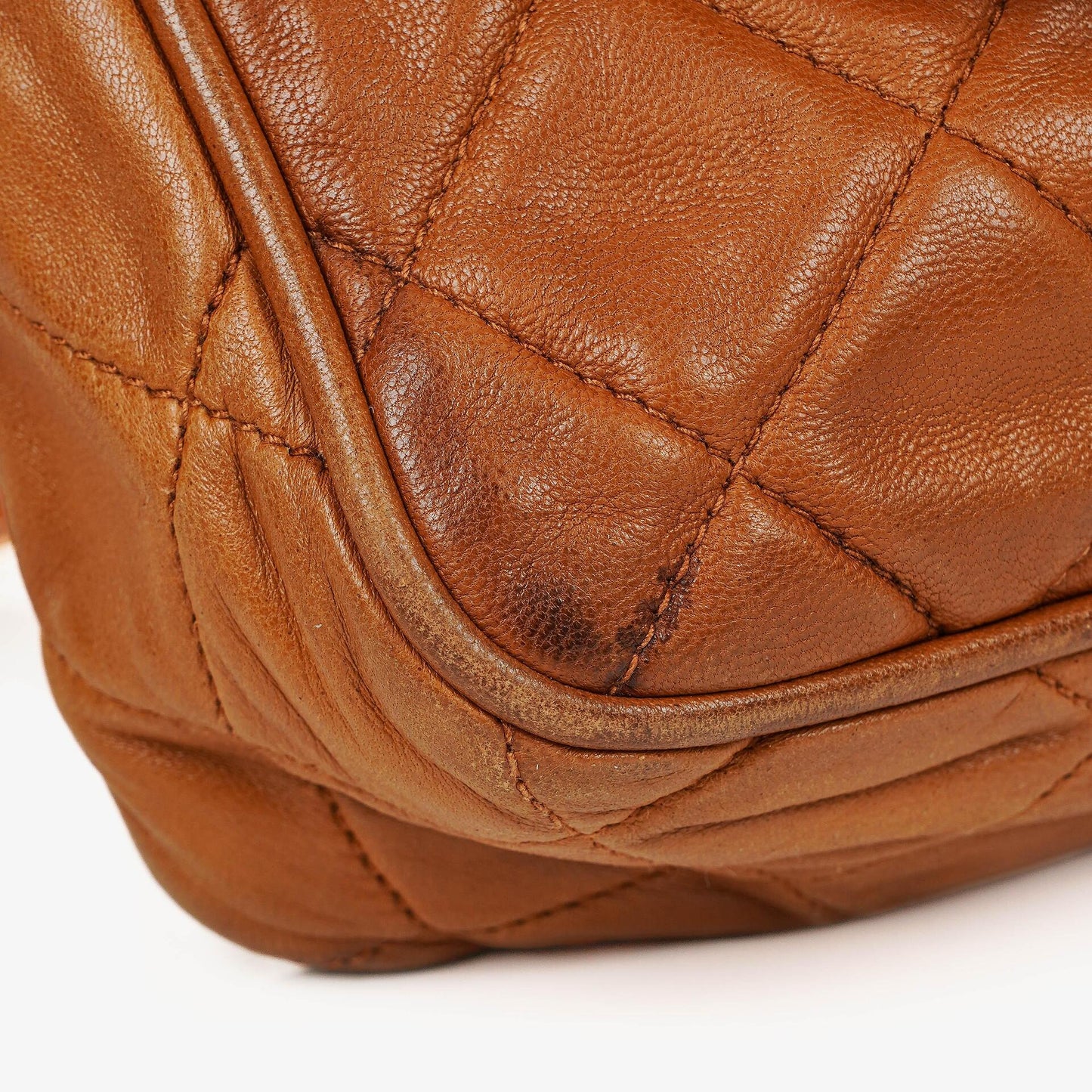 Chanel Camera Tassel Small Brown Quilted Lambskin CC Front Pocket