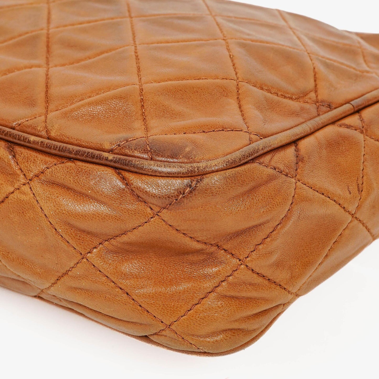 Chanel Camera Tassel Small Brown Quilted Lambskin CC Front Pocket