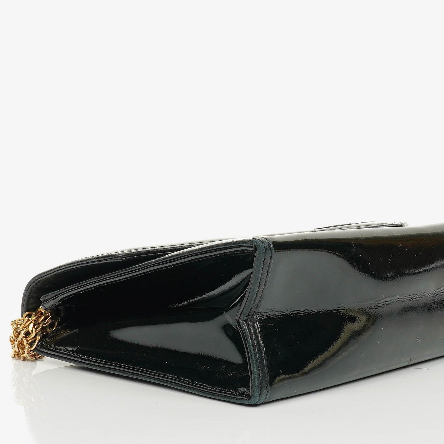 Chanel CC Black Envelope Patent Leather Multi Chain Shoulder Bag