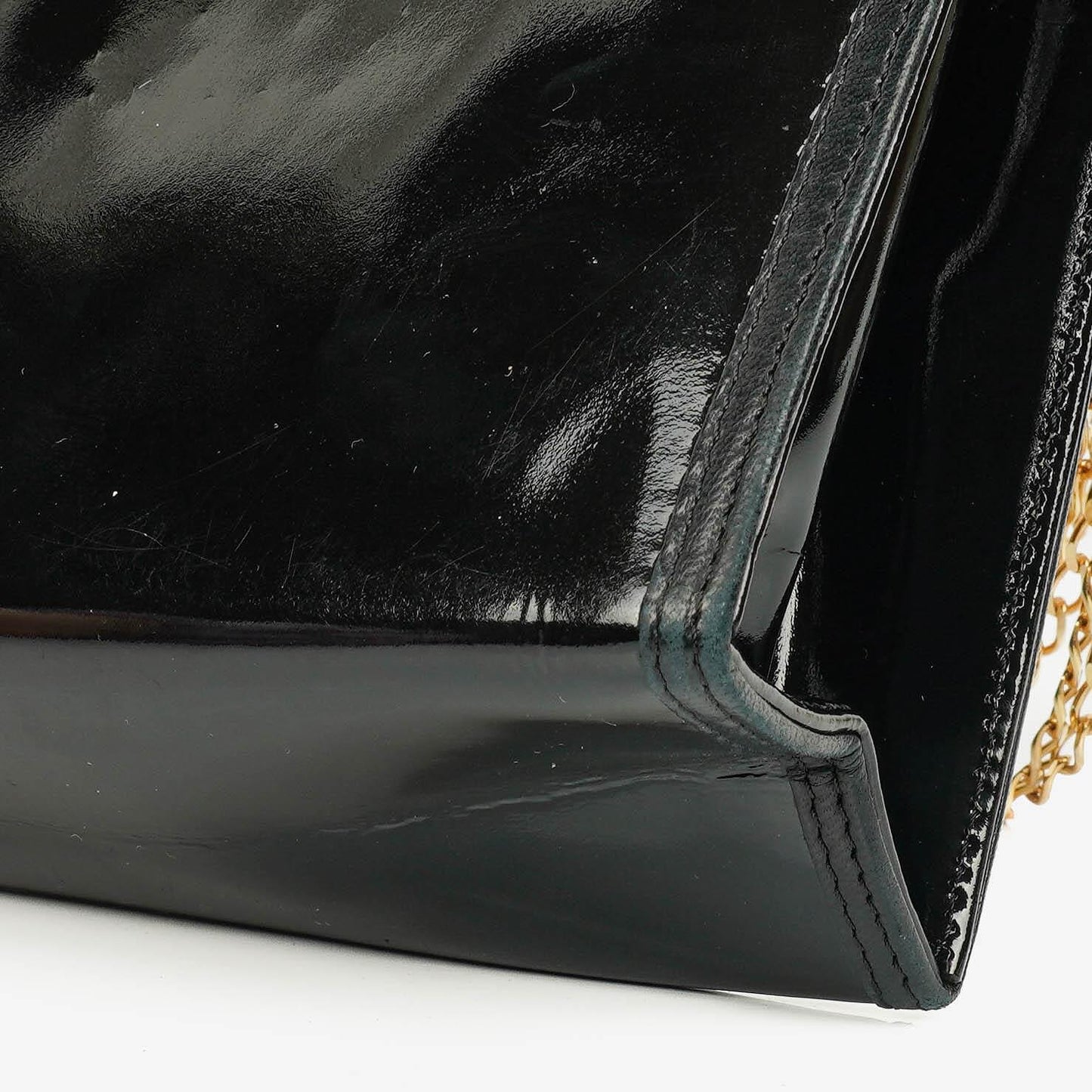 Chanel CC Black Envelope Patent Leather Multi Chain Shoulder Bag
