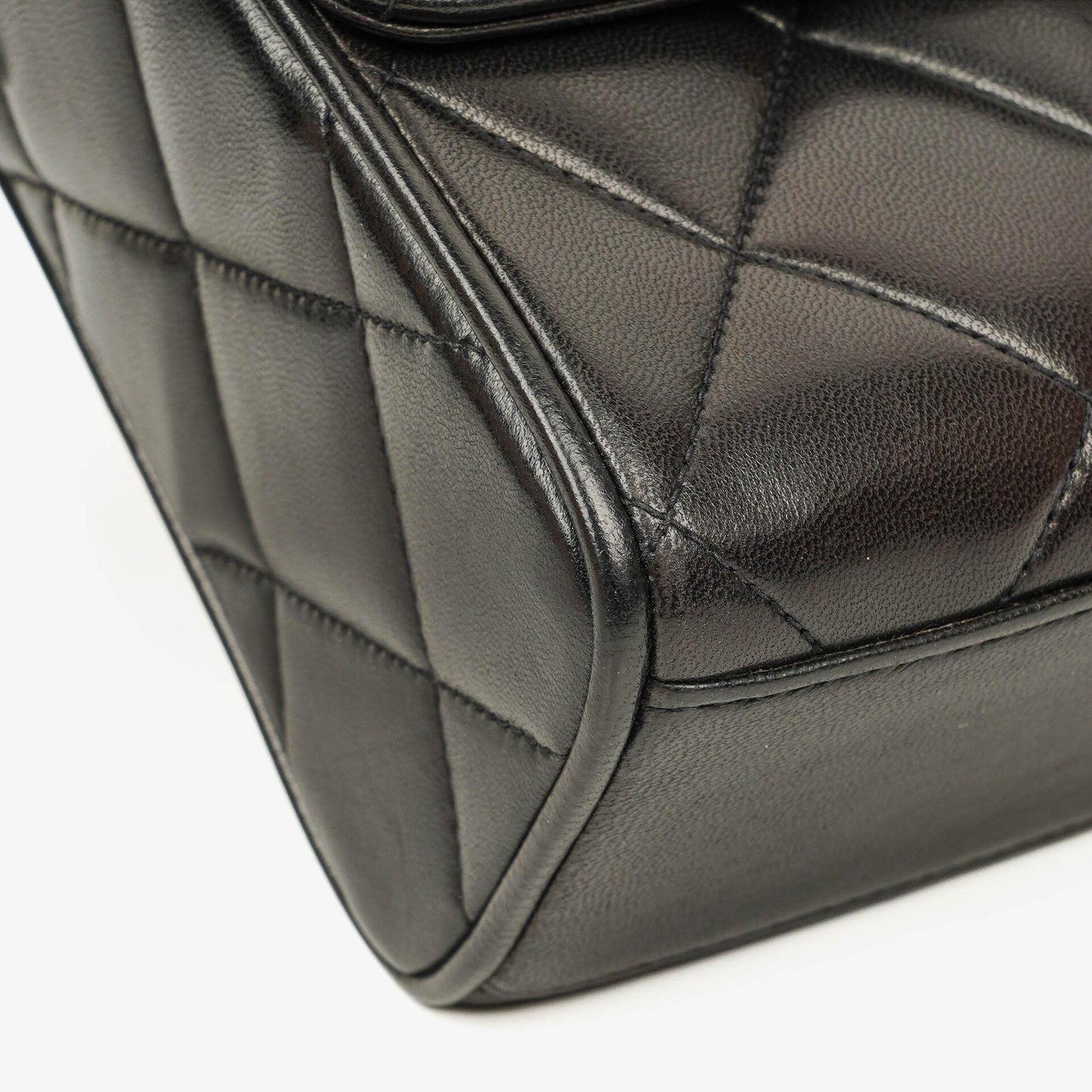 Chanel CC Black Quilted Lambskin Crossbody Messenger Bag