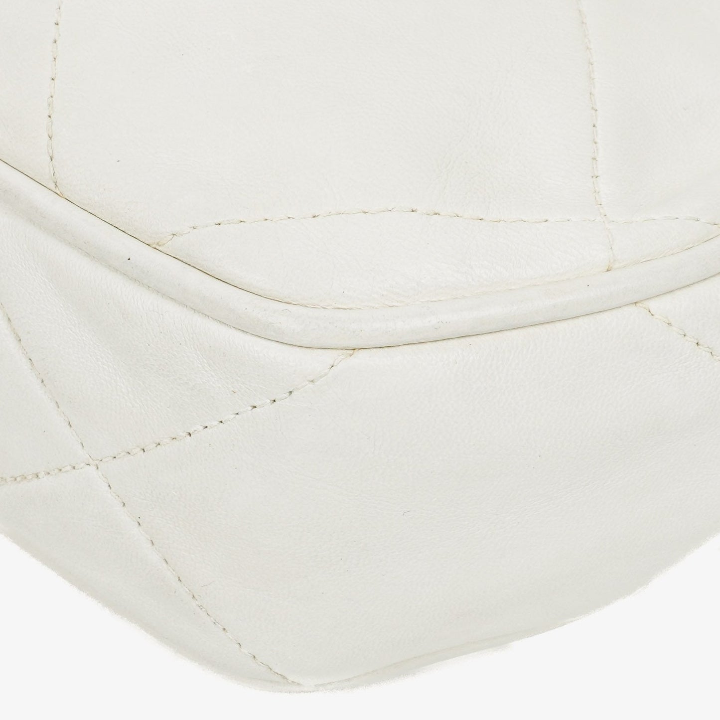 Chanel CC Double Chain White Shoulder Bag
