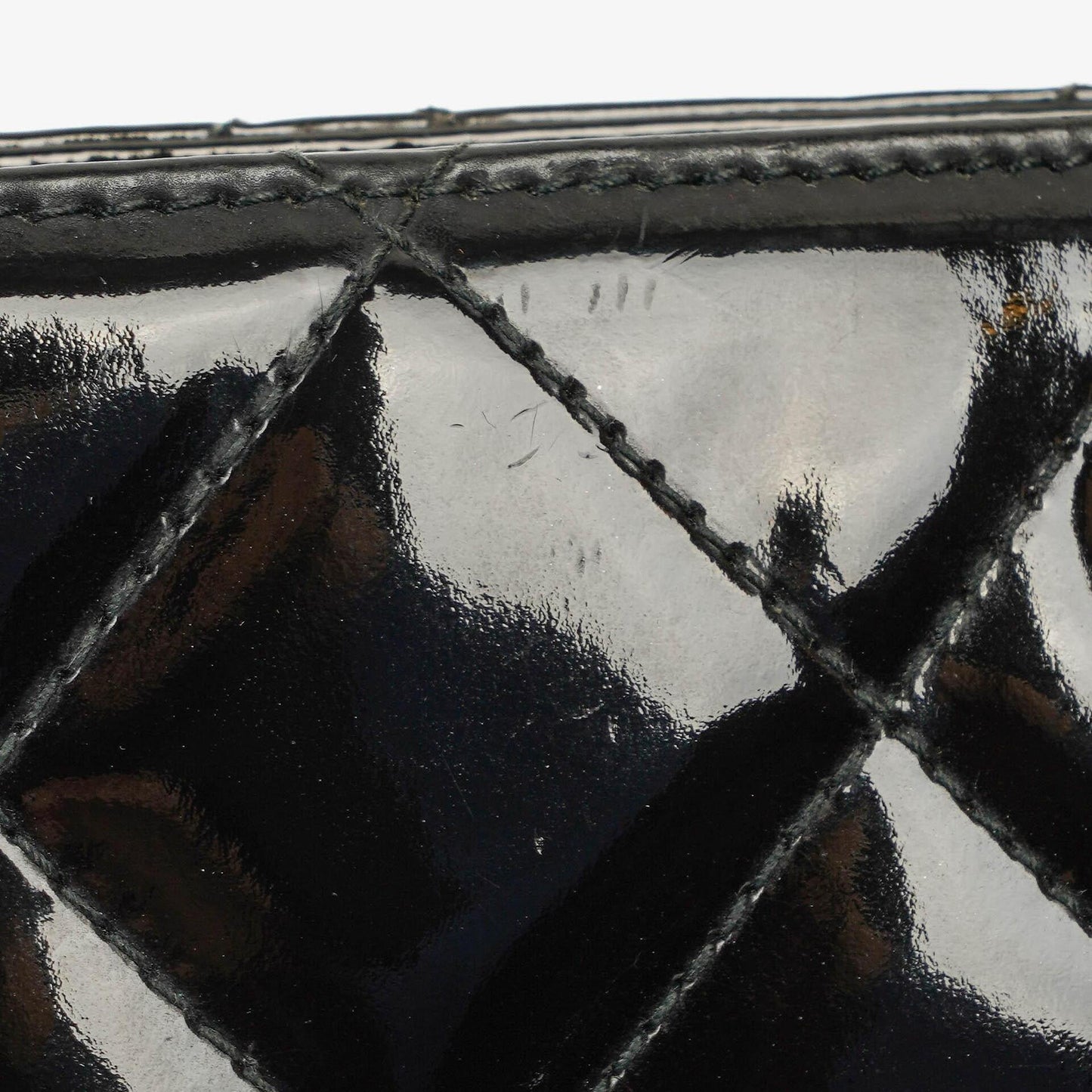 Chanel CC Front Pocket Black Quilted Patent Leather Small Tote Bag
