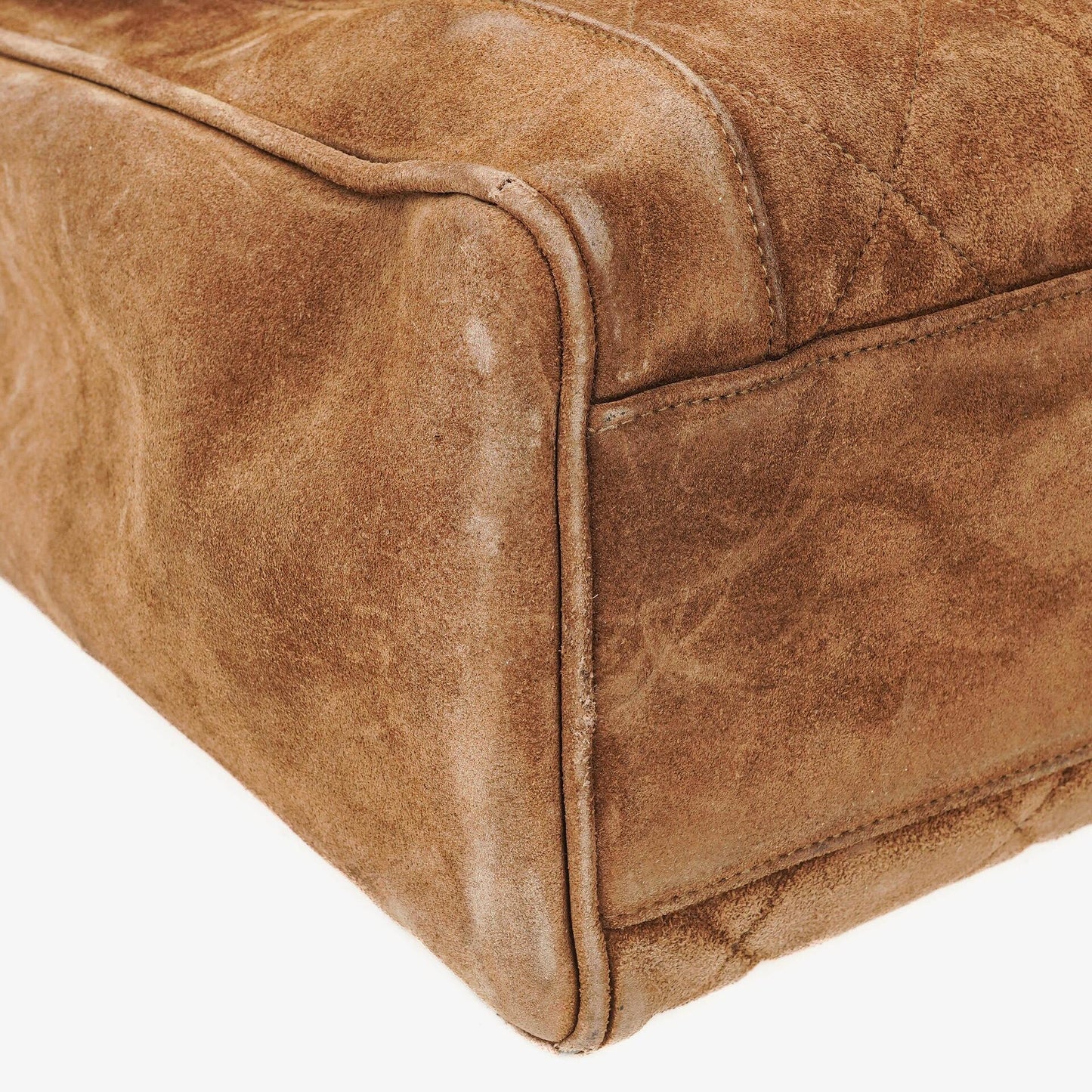 Chanel CC Logo Brown Suede Top Handle