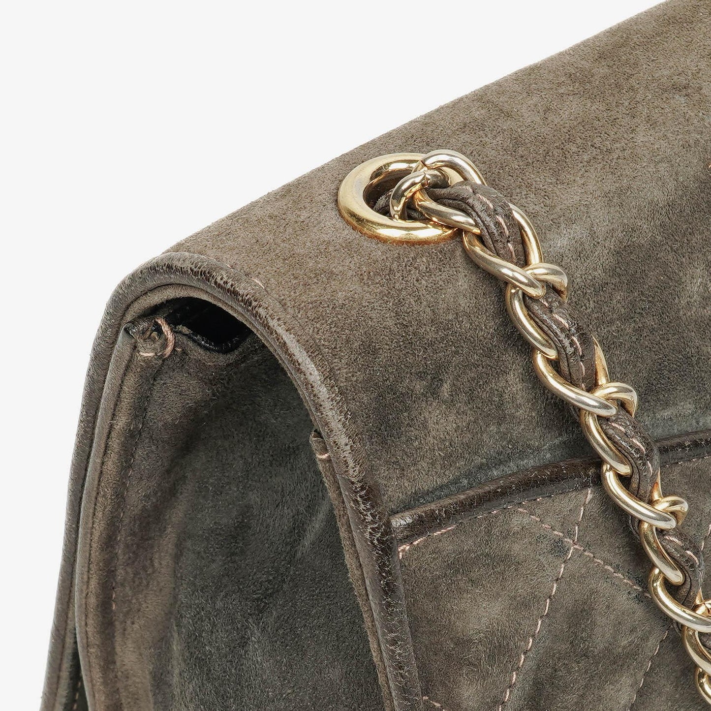 Chanel CC Logo Suede Full Flap Shoulder Bag
